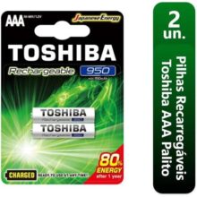 Pilha Recarregável AAA 1,2V 950mAh TNH3GAE TOSHIBA (Cartela com 2 unid.)