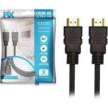 PIX Cabo Hdmi 2.0 4K Hdr 19P 2M Pix Gold, Preto