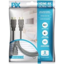 PIX Cabo Hdmi 2.0 4K Hdr 19P 2M Pix Gold Preto