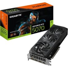 Placa de Vídeo Gigabyte GeForce RTX 5070 WindForce OC 12GB GDDR7 – Ray Tracing DLSS 3 Resfriamento Triplo GV-N5070WF3OC-12GD