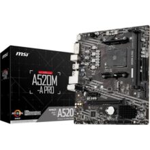 Placa Mãe MSI A520M-A PRO (AM4/2xDDR4/HDMI/DVI-D/M.2/USB 3.2)