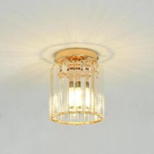 Plafon Sobrepor Led Crystal Dourado: 6500k, Salaquarto