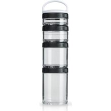 Pote para alimentos BlenderBottle GoStak, preto/transparente, pacote com 4