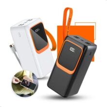 Power Bank Turbo Carregador Portátil 50.000mah Turbo 22.5w Premium Universal Rápida Carga Para Smartphone iPhone Xiaomi Motorola LG Smartwatch Tablet Display Digital Viagens Festa Ios Nixzen Preto