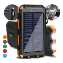 Powerbank 20000mah Carregador Solar Sem Fio Cobrar +bússola