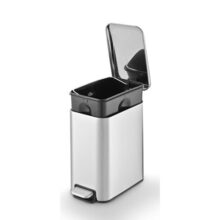Powermaid Lixeira Retangular Linea com Pedal – Tampa Soft Close – Inox – 5 Litros