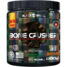 Pré-Treino Suplemento Alimentar Bone Crusher Black Skull 300g Sabor Lemon Radioactive