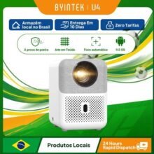 Projetor Smart BYINTEK LOVE U4 1080p Nativo com Suporte 4K WiFi NetflixYouTube e Som Hi-Fi