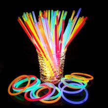 Pulseira Neon Kit 100 Adereços Balada Fluorescente Festa Led