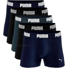 PUMA Kit 5 Cuecas Boxer Puma Sem Costura Confortável Esporte Masculino
