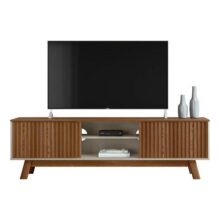 Rack Para Tv 70 Polegadas Ripado São Francisco Linea Brasil Cor Freijó/Off white
