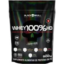 Refil Whey 100% Hd Chocolate 900G, Black Skull