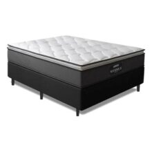 [Regional] Gazin Cama box Maximus casal 138cm x 188cm cinza e preto