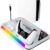 RGB Base Carregador Cooler Para PS5/ PS5 Slim Suporte Controles, com 2 Carregador Controle Bateria 600mah
