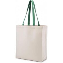 Sacola Ecológica de Algodão Cru com Alça Colorida, 140gm², Alça de 30cm