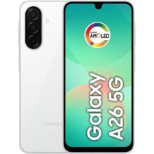 Samsung Smartphone Galaxy A26 5G 256GB, 8GB RAM, Câmera de 50MP, IP67, Tela Super AMOLED 6.7″, NFC (Branco)