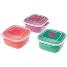Sanremo – Conjunto com 3 Potes Plásticos Herméticos, Linha Vac Freezer