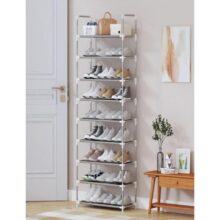 Sapateira Vertical Luxo Rack Aço Inox 9 Prateleiras 27 Pares
