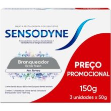 Sensodyne Creme Dental, Sensibilidade e Branqueador Extra Fresh Leve 3 e Pague 2, Anti Tártaro, 50g cada