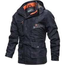 SevenDwarf casaco Jaqueta masculina manga longa com zíper e capuz com vários bolsos suéter fashion destacável jaquet