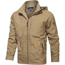 SevenDwarf casaco masculino Jaqueta corta-vento masculina de manga comprida com zíper e capuz casual para caminhadas Ja