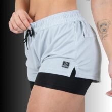 Short 2 Em 1 Academia Feminino Compressão Fitness Forrado