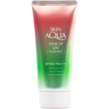 SKIN AQUA® Protetor Solar Tone Up Happiness Aura 80g – FPS 50 cor rosa – Não deixa a pele oleosa
