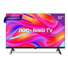 Smart Tv 32 Hd Aoc 32s5045/78g Com Roku Tv, Comando De Voz