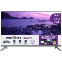 Smart TV 32″ HD Britânia B32CRA Roku TV LED Wi-fi HDMI USB