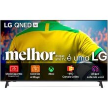 Smart TV 4K 50″ LG QNED73 Portal de Games Processador AI α7 Gen8 4K Super Upscaling Google Cast Integrado Controle AI Magic WebOS 25 Modo Esportes Alerta de Esportes