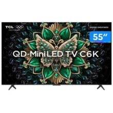 Smart TV 55″ TCL 4K UHD MiniLED 55C6K 120Hz Google TV AiPQ Google Assistente 4 HDMI 2 USB