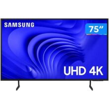 Smart TV 75″ Samsung UHD 4K 2024 Crystal 4K Gaming Hub AI Energy Mode Controle SolarCell – 75DU7700