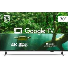 Smart TV Philips 70″ 4K 70PUG7408/78, Google TV, Comando de Voz, Dolby Vision/Atmos, VRR/ALLM, Bluetooth