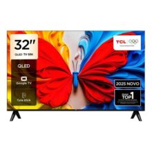 Smart TV TCL 32 Polegadas HD QLED S5K WiFi Bluetooth Google TV 2 HDMI HDR10 Dolby Audio 32S5K