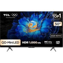 Smart TV TCL 50 Polegadas QLED Mini LED 4K C6KS WiFi Bluetooth Google TV HDR10+ Dolby Atmos 50C6KS