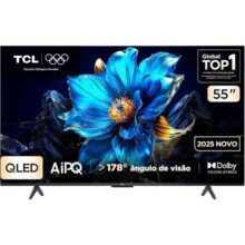 Smart TV TCL 55 Polegadas QLED 4K P7K WiFi Bluetooth Google TV HDR10+ Dolby Atmos Dolby Vision 55P7K