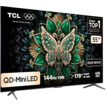 Smart TV TCL 55 Polegadas QLED Mini LED 4K C6K WiFi Bluetooth Google TV 4 HDMI 144Hz HDR10+ 55C6K
