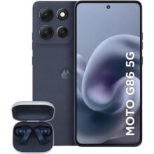 Smartphone Motorola Moto g86 5G Grafite + Fone Bluetooth Buds – 256GB 24GB (8GB RAM+16GB Ram Boost) Tela 1.5K pOLED, 50MP Sony camera OIS Moto AI, vid