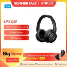 Soundcore by Anker Life Q30 Fones de ouvido híbridos com cancelamento de ruído ativo sem fio Bluetooth Fones de ouvido