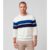 Suéter Masculino Comfort Tricot Listrado Diametro Branco