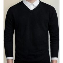 Suéter Masculino Gola V Malha Blusa Slim Inverno