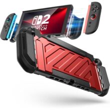 SUPCASE Capa Para Nintendo Switch 2 2025 (unicorn Beetle Pro), [proteção De Nível Militar] [controladores Magnéticos Joy Con] Acessórios De Capa Integrada Encaixáveis Para Switch 2 (Vermelho)