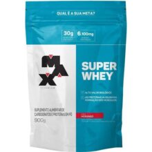 Super Whey Refil 900g Max Titanium Sabor Morango