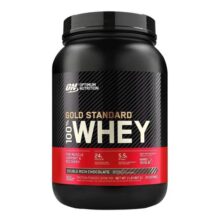 Suplemento em pó Optimum Nutrition Proteína Gold Standard 100% Whey sabor double rich chocolate em pote de 907g