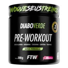 Suplemento Em Pó Pre Treino Pre Workout 300g Sabor Maça Verde FTW – DIABO VERDE