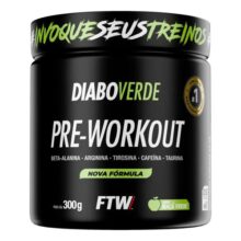 Suplemento Em Pó Pre Treino Pre Workout 300g Sabor Maça Verde Ftw – Diabo Verde