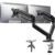 Suporte Articulado de Mesa para 2 Monitores, Adequado para Telas de 17-27 Polegadas, Suportar até 9kg