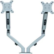 Suporte Articulado Para 2 Monitores Zinnia Nimbo 200 | Com Pistão a Gás | Ajustável e Ergonômico | 17 a 27 Polegadas | Branco