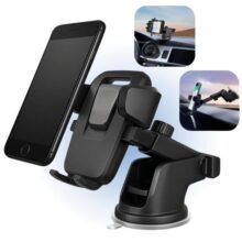 Suporte Celular GPS Veicular Universal Trava Automática Ajustável Rotação 360° Painel Parabrisa