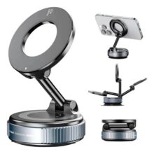 Suporte P Smartphone Magnético Com Ventosa Vacuo 360° Ajustavel Preto